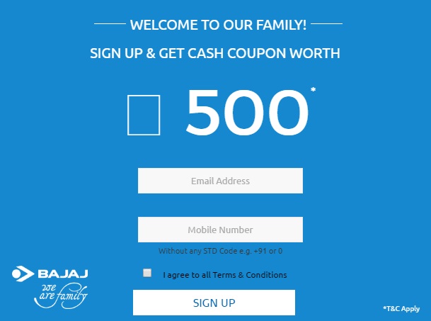 India Desire : Bajajelectricals Offer : Get Shopping Voucher Worth Rs 500 On Signup At Bajajelectricals